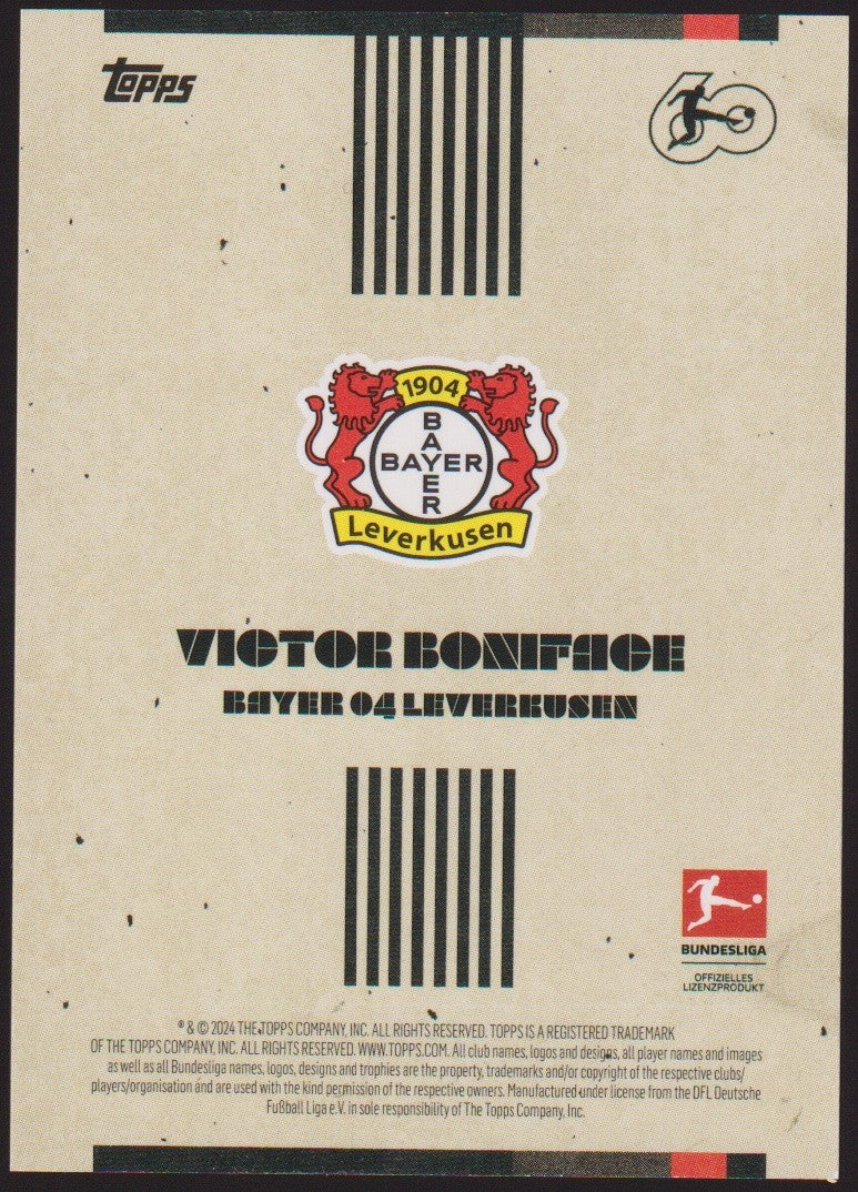 Topps 2023-24 Victor Boniface Bayer 04 Leverkusen Parallel Rare – Bild 2