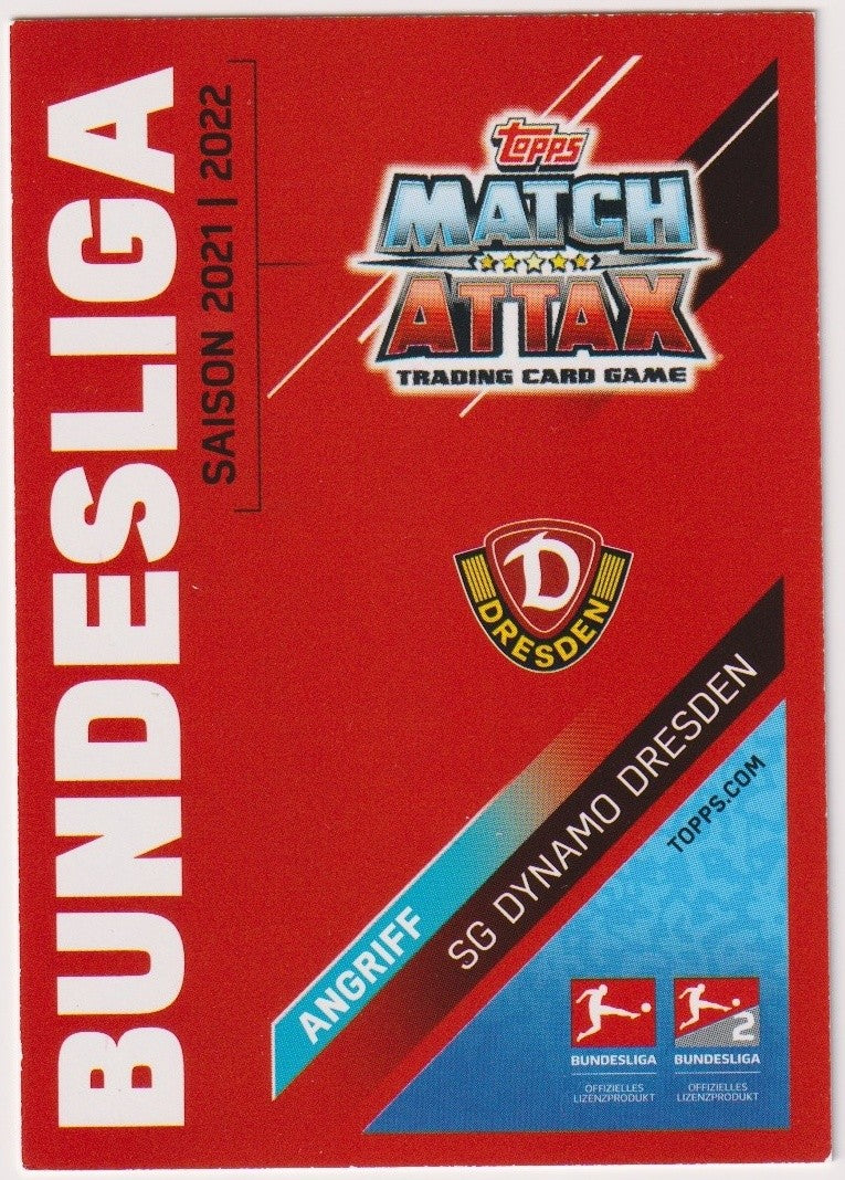Topps Match Attax 2021-22 Christoph Daferner Dynamo Dresden Bundesliga Parallel – Bild 2