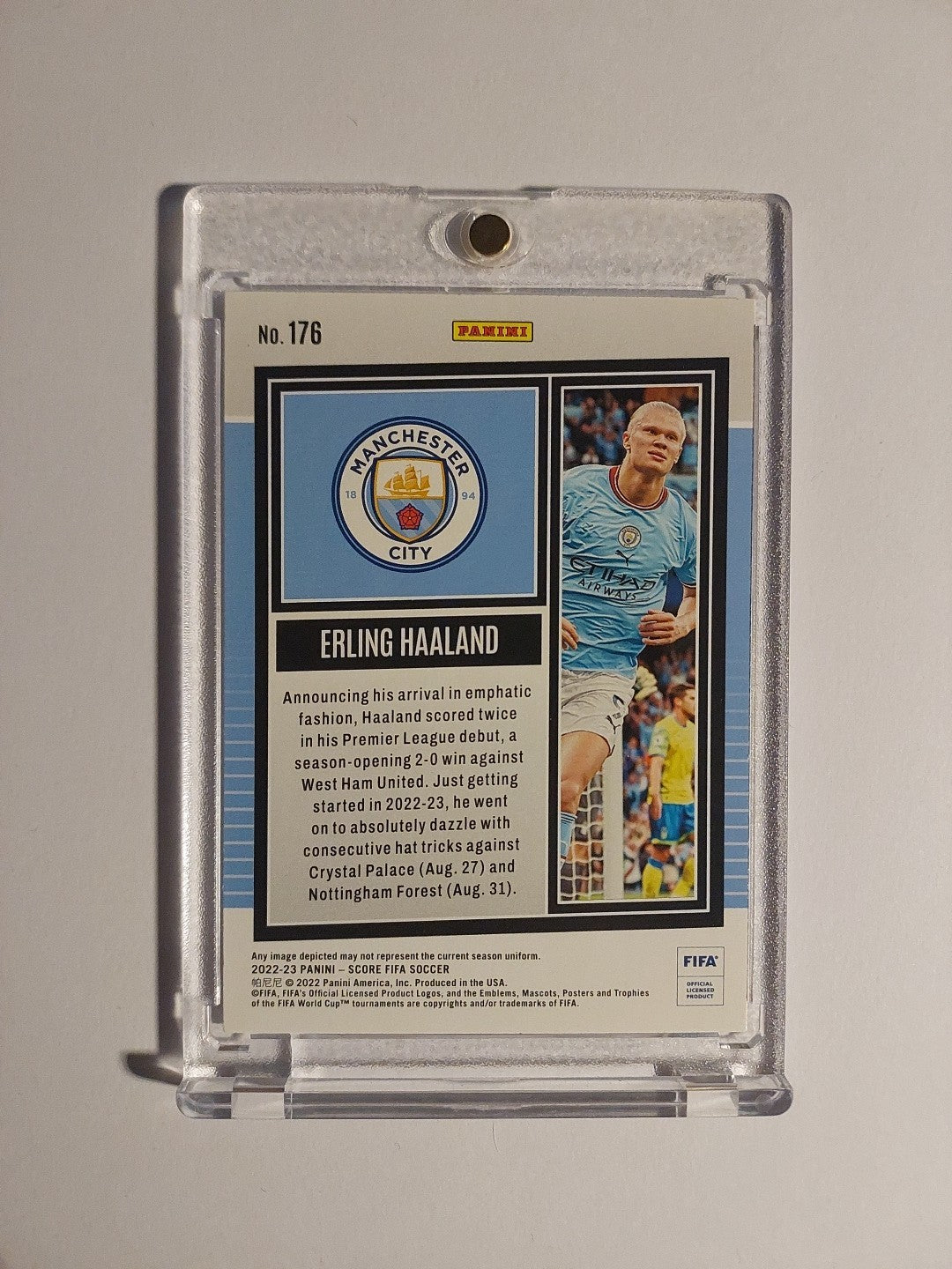 Panini Score 2022-23 Erling Haaland Manchester City Parallel Rare Base Hit – Bild 2
