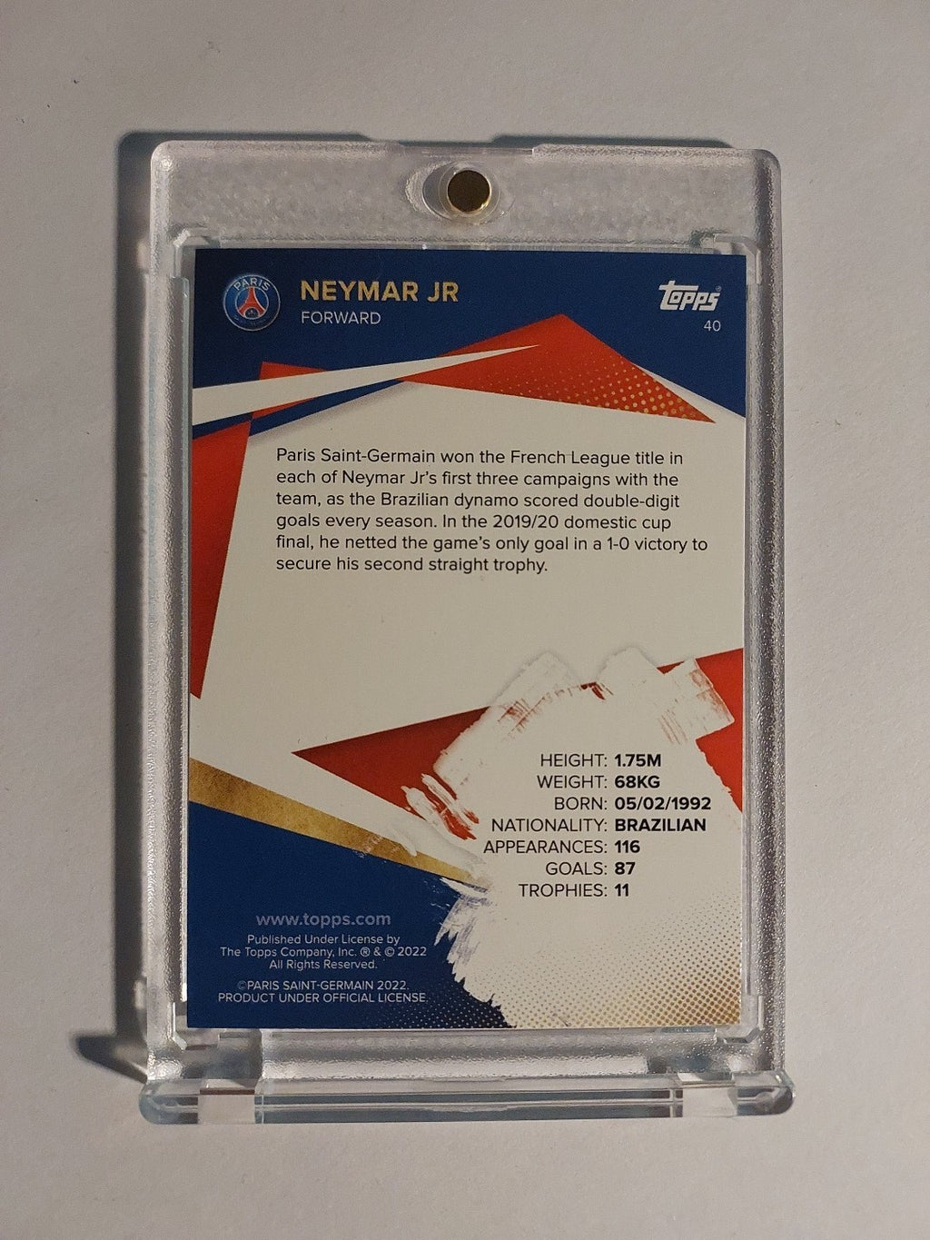 Topps Paris Saint-Germain 2021-22 Neymar Jr Parallel Insert Ultra Rare Hit – Bild 2