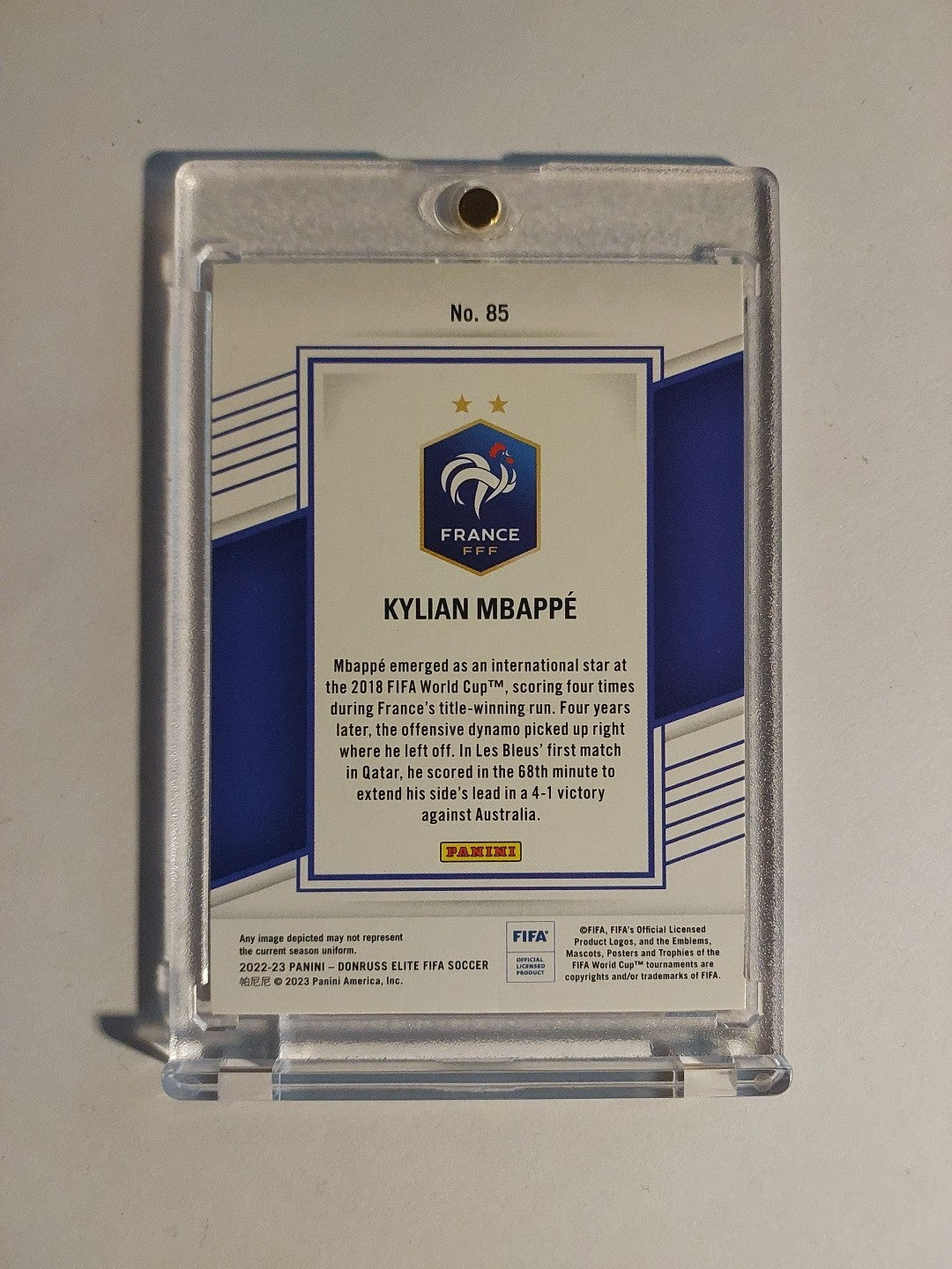 Panini Elite 2022-23 Kylian Mbappé Frankreich Parallel Refractor Insert Rare Hit – Bild 2