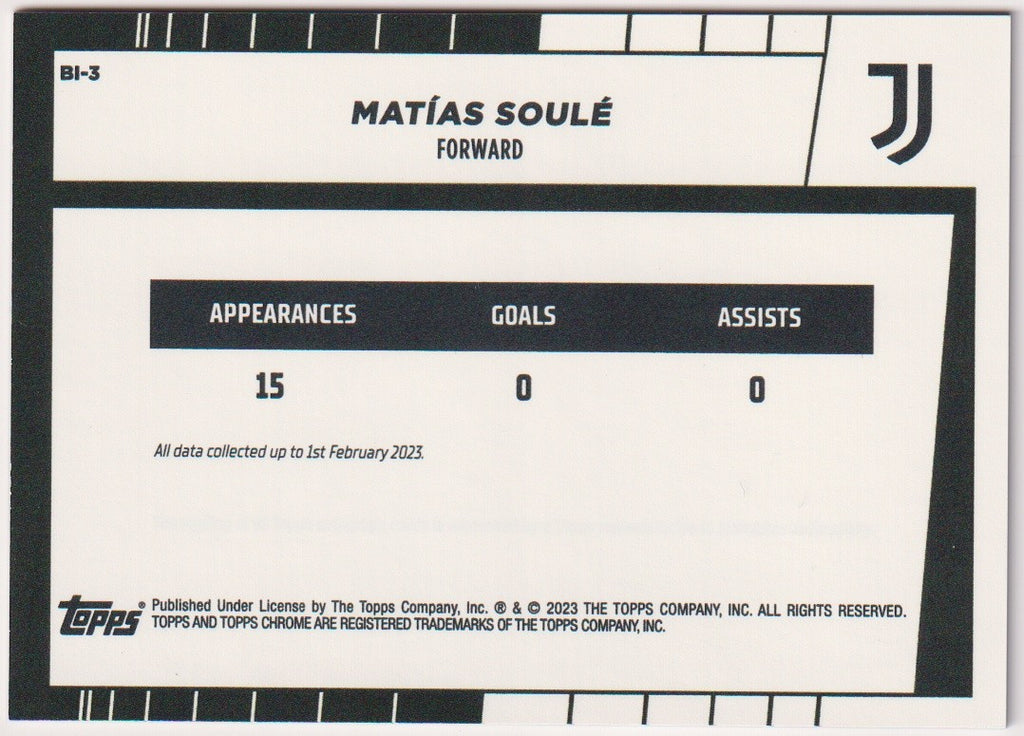 Topps Chrome 2022-23 Matías Soulé Rookie Juventus Parallel Refractor Rare – Bild 2