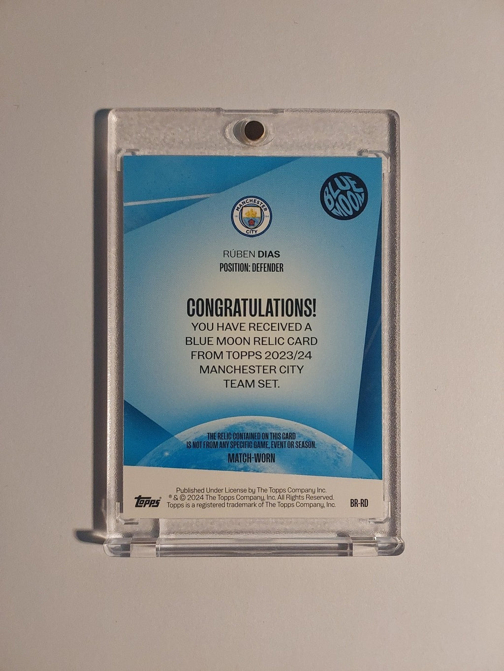 Topps Manchester City Team Set 2023-24 Ruben Dias Relic Patch Parallel 39/50 Hit – Bild 2
