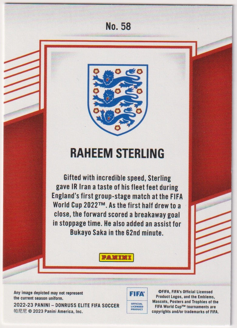 Panini Donruss Elite FIFA Soccer 2023-24 Raheem Sterling England Parallel Rare – Bild 2