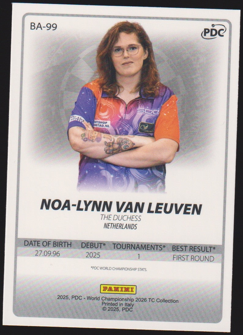 Panini PDC World Championship 2026 Noa-Lynn van Leuven Refractor Parallel – Bild 2