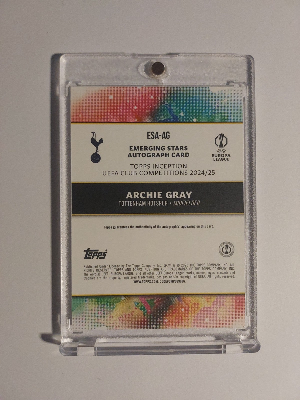Topps Inception 2024-25 Archie Gray Auto Tottenham Hotspur Rookie Rare Parallel – Bild 2