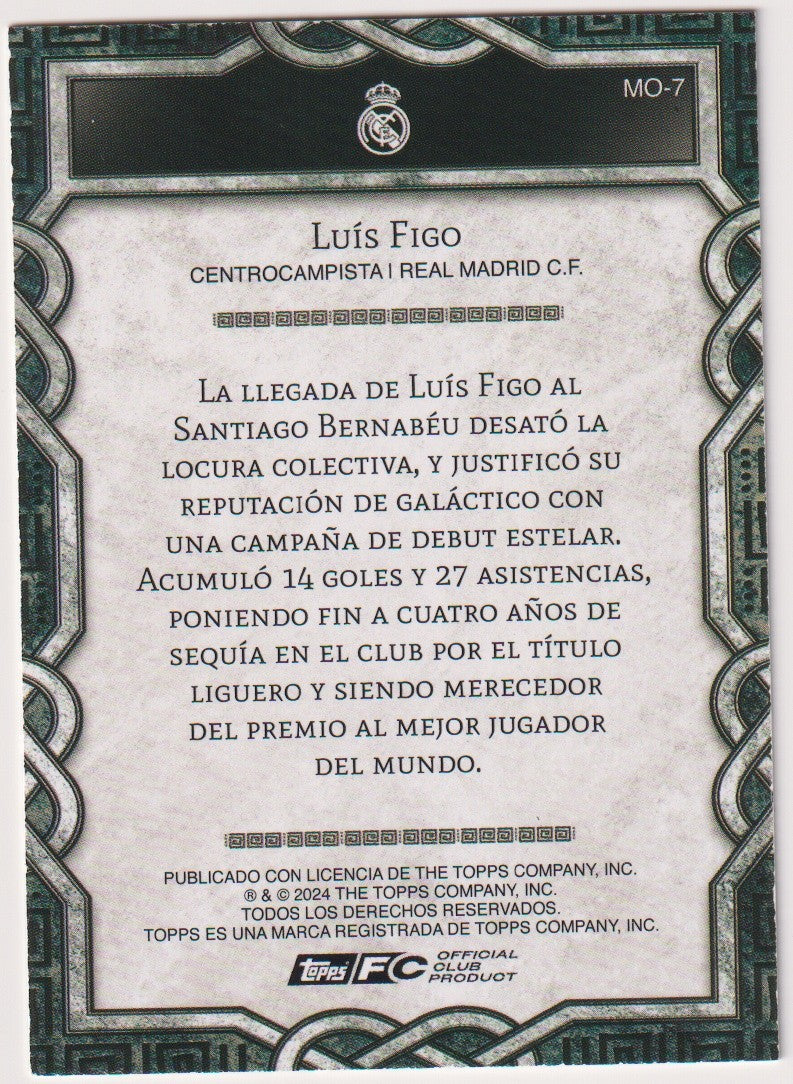 Topps MO-7 2024-25 Luis Figo Real Madrid C.F. Parallel Rare MO-7 – Bild 2