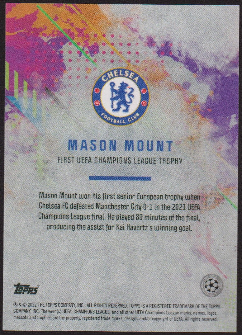 Topps UEFA Champions League Trophy 2021-22 Mason Mount Chelsea FC Parallel Rare – Bild 2