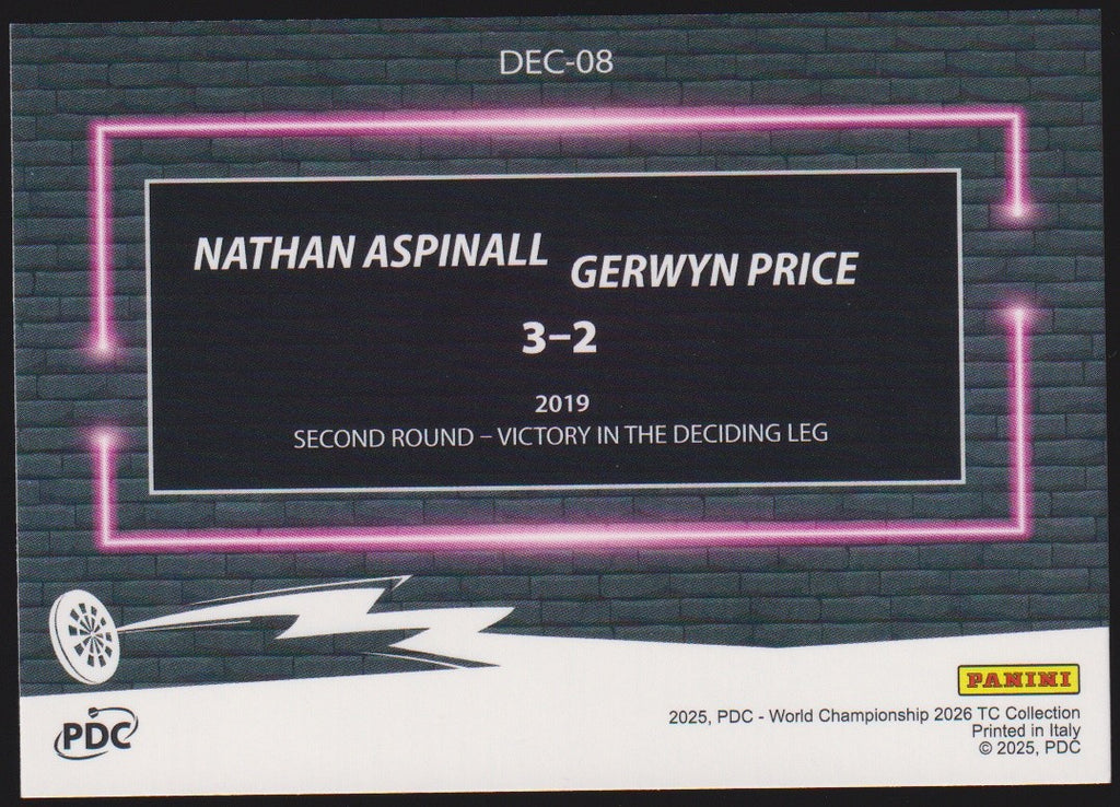 Panini PDC Championship 2026 Nathan Aspinall & Gerwyn Price Refractor Parallel – Bild 2