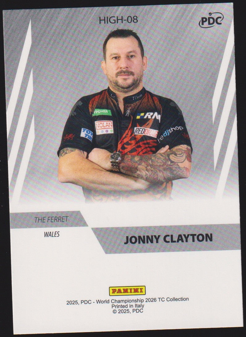 Panini PDC World Championship 2026 Jonny Clayton "The Ferret" Refractor Parallel – Bild 2