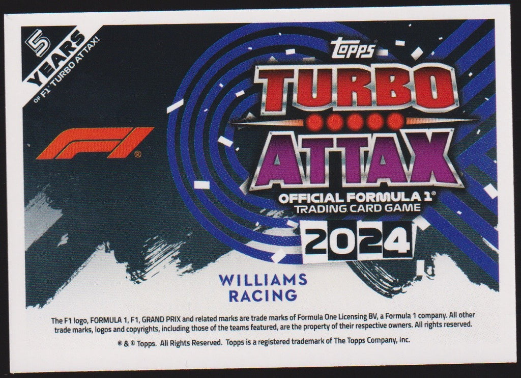 Topps Turbo Attax 2024 Formula 1 Williams Racing Parallel Rare Nr. 64 – Bild 2