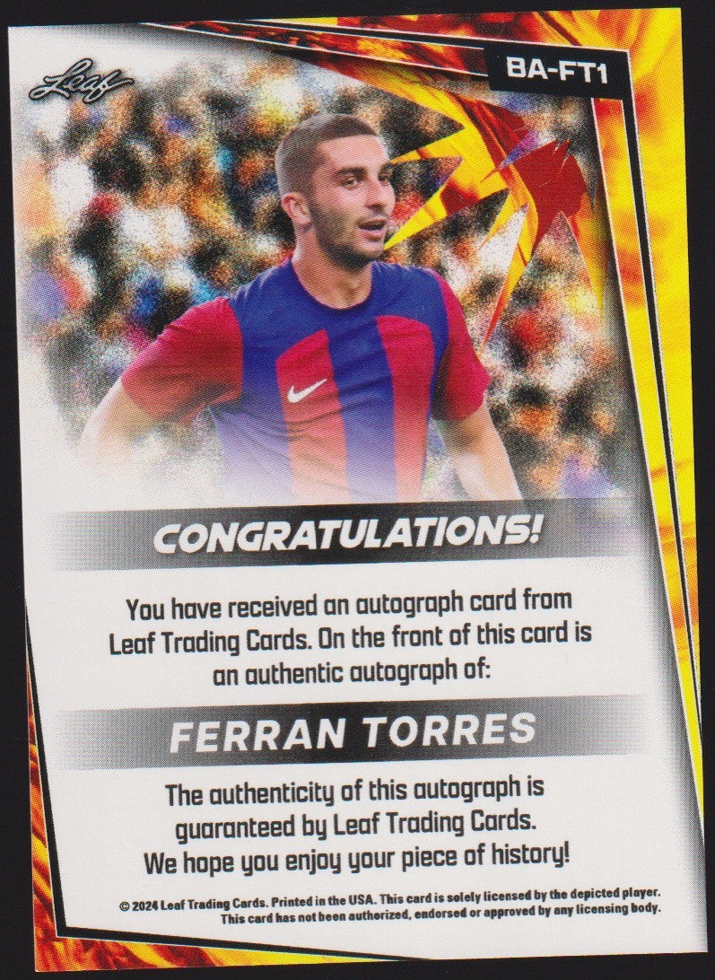 Leaf TCG 2023-24 Ferran Torres Auto Barcelona Parallel Rare – Bild 2