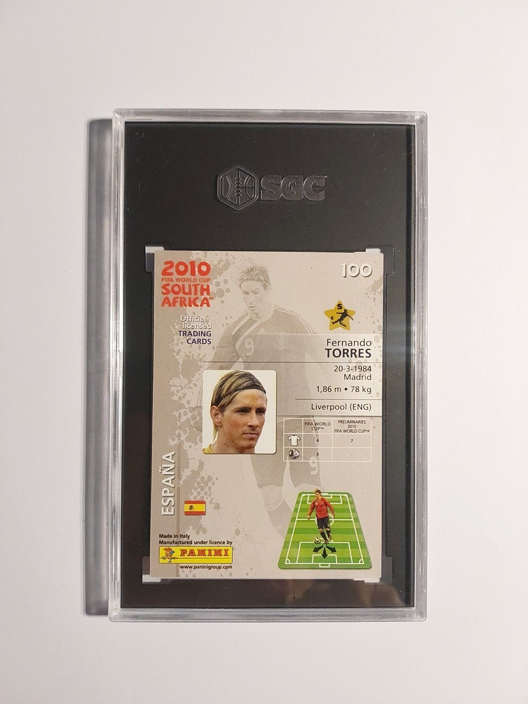 Panini World Cup Premium 2009-10 Fernando Torres Spanien Parallel SGC 8 PSA Hit – Bild 2