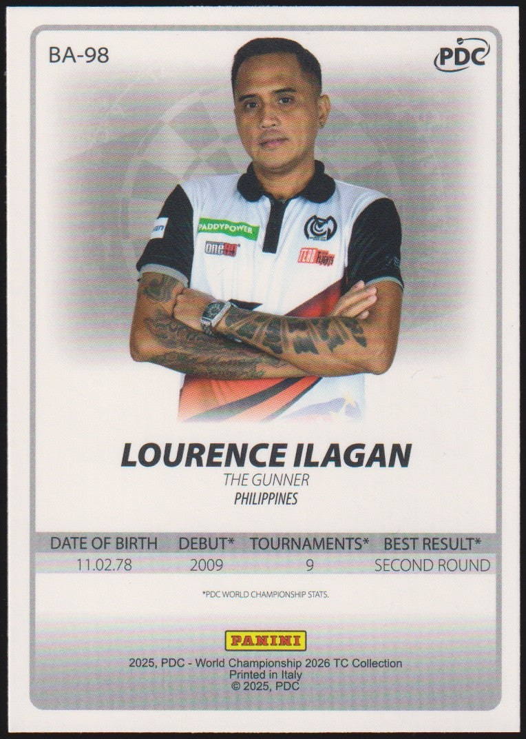 Panini PDC World Championship 2026 Lourence Ilagan Refractor Parallel – Bild 2