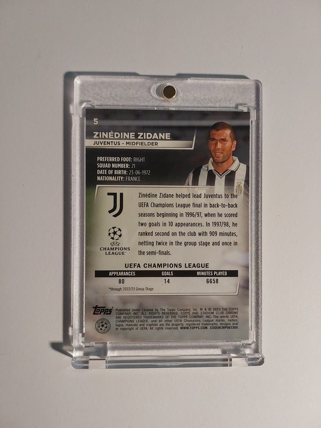 Topps Stadium Club 2022-23 Zinedine Zidane Juventus Parallel Insert Ultra Rare – Bild 2