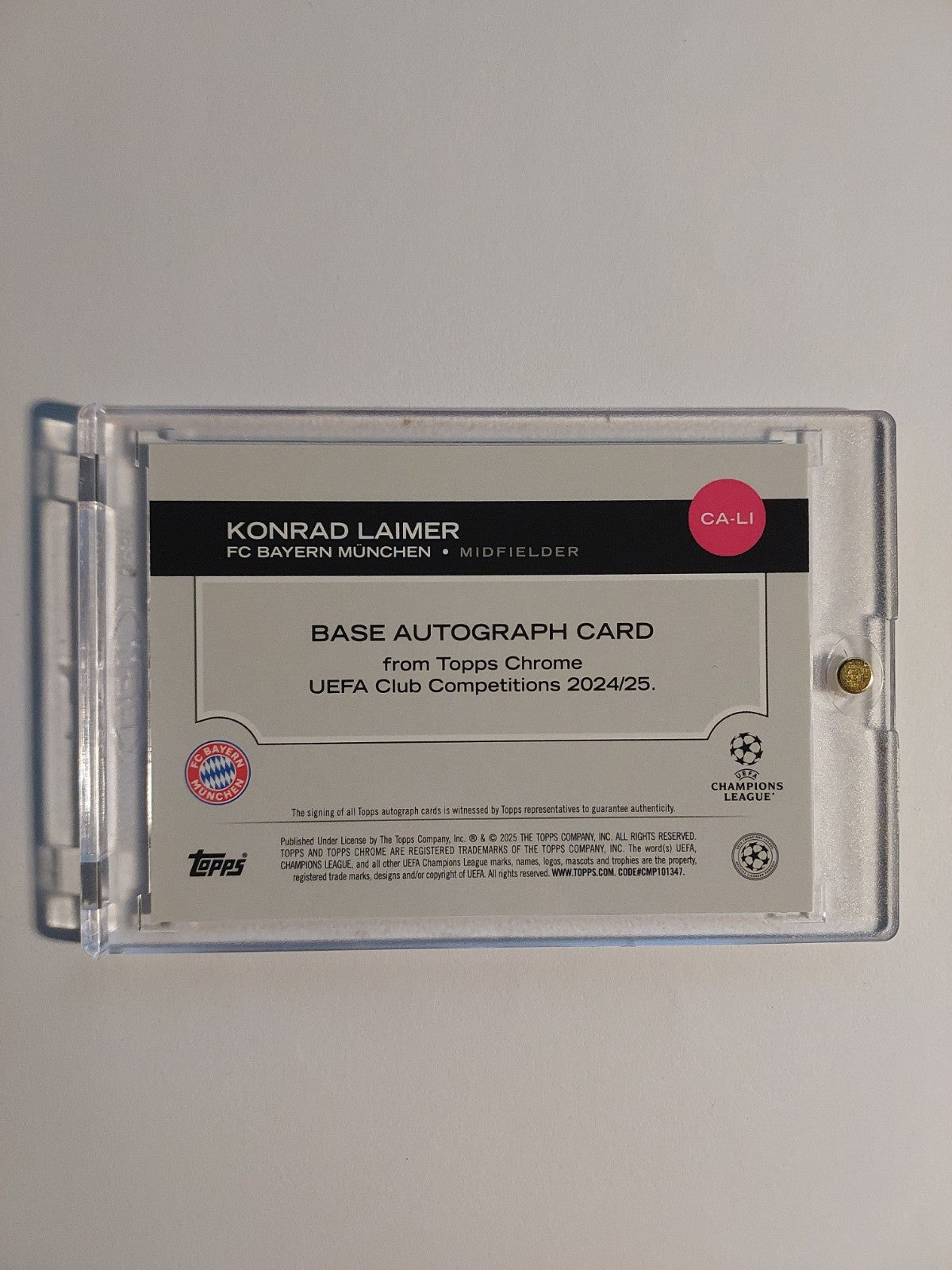 Topps Chrome Flagship 2024-25 Konrad Laimer Auto Bayern München Parallel 23/99 – Bild 2