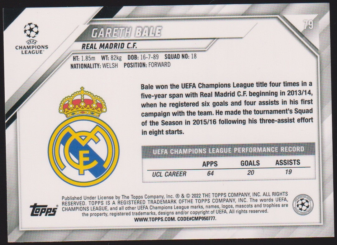 Topps 2021-22 Gareth Bale Real Madrid C.F. Parallel Rare – Bild 2