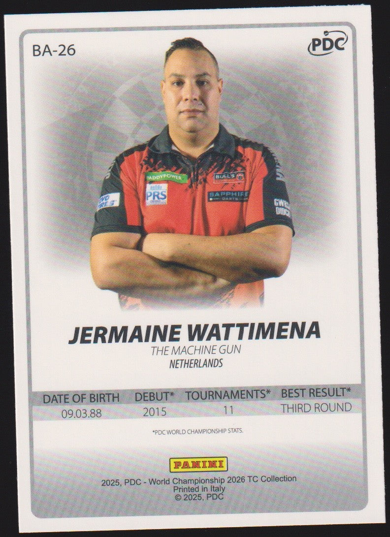 Panini PDC World Championship 2026 Jermaine Wattimena Refractor Parallel – Bild 2