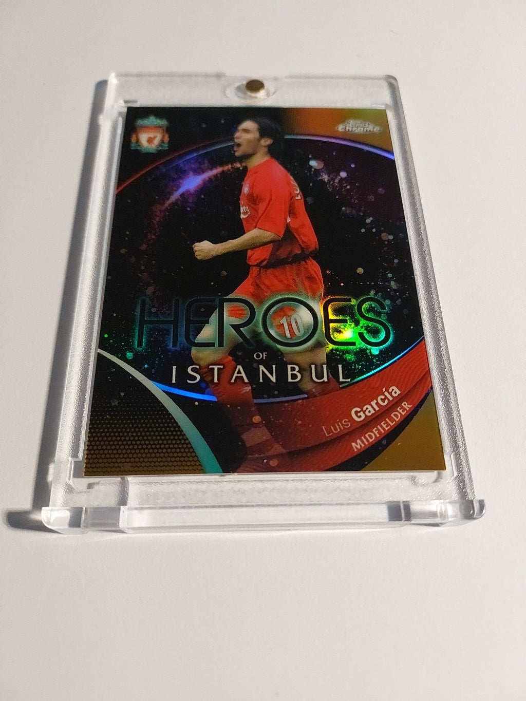 Topps Liverpool Chrome 2023-24 Luis Garcia Heros Legend Parallel 24/50 Refractor – Bild 2