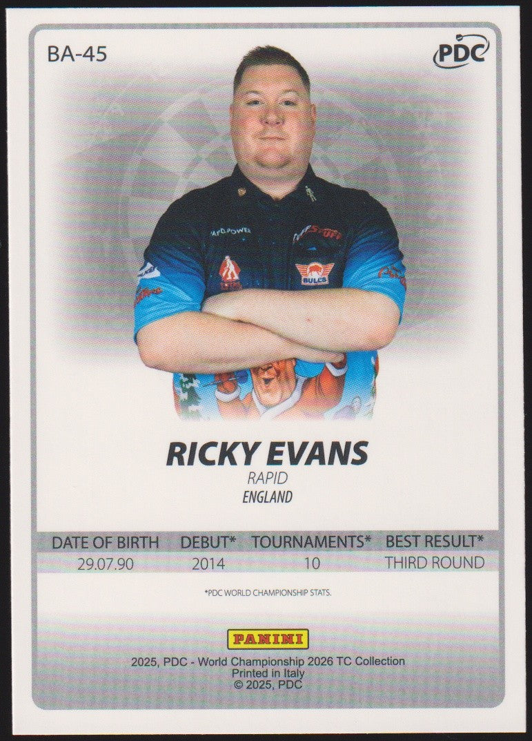 Panini PDC World Championship 2026 Ricky Evans "Rapip" Refractor Parallel – Bild 2
