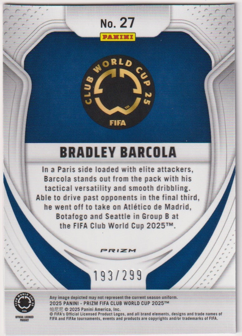 Panini Prizm 2023-24 Bradley Barcola Paris FIFA Club World Cup 2025™ Parallel – Bild 2