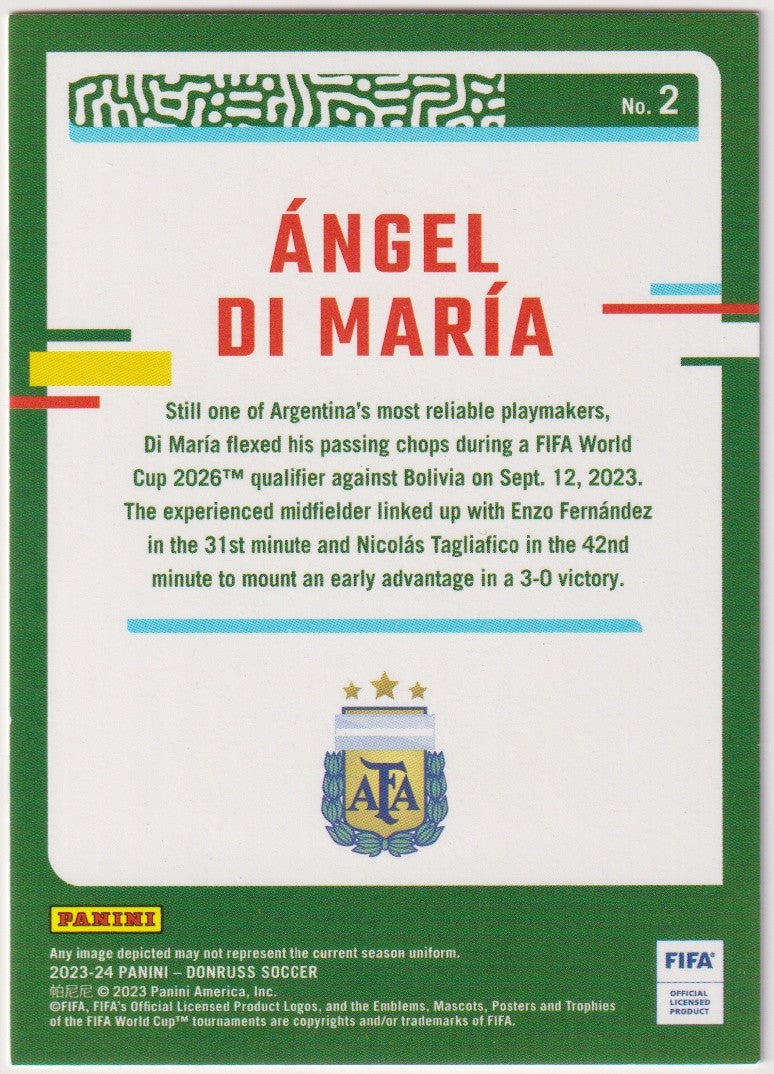 Panini Donruss 2023-24 Ángel Di María Argentina Parallel Rare – Bild 2