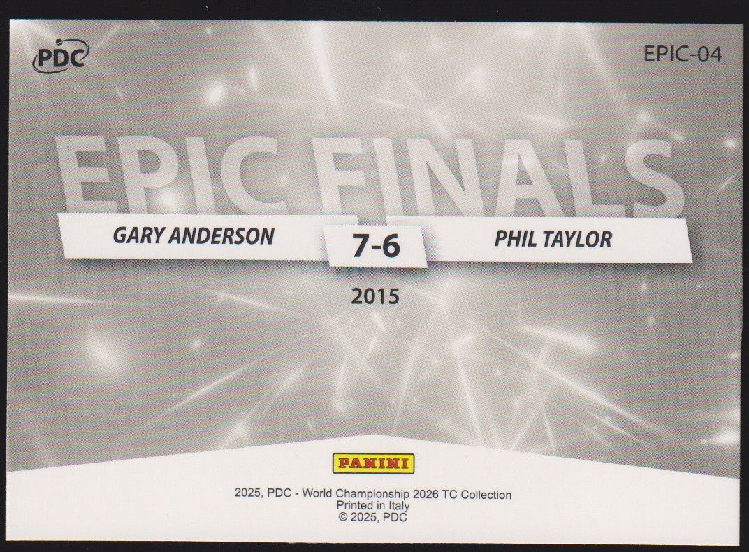 Panini PDC Championship 2026 Gary Anderson & Phil Taylor Refractor Parallel – Bild 2