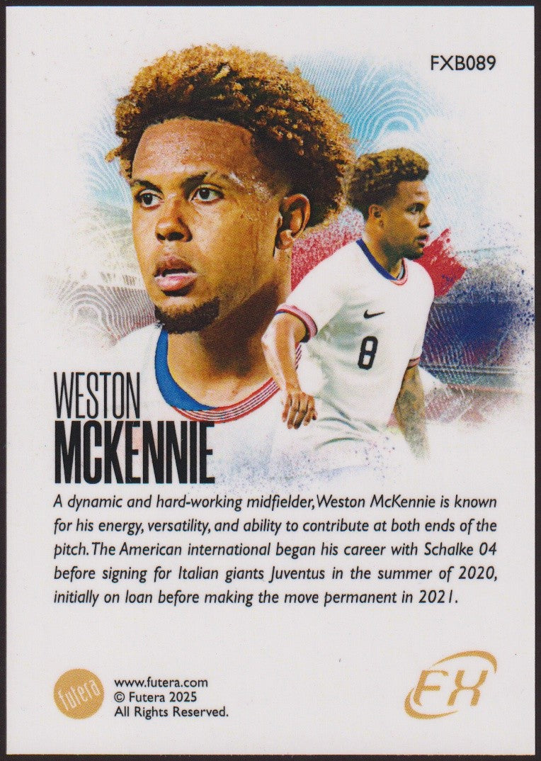 Futura 2024-25 Weston McKennie United Staates of America USA White Parallel Rare – Bild 2