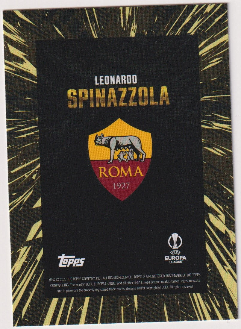 Topps UEFA Europa League 2023-24 Leonardo Spinazzola AS Roma Parallel Rare – Bild 2