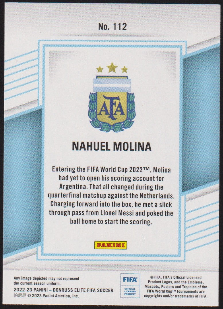 DONRUSS ELITE FIFA SOCCER 2022-23 Nahuel Molina Argentina PANINI Parallel Rare – Bild 2