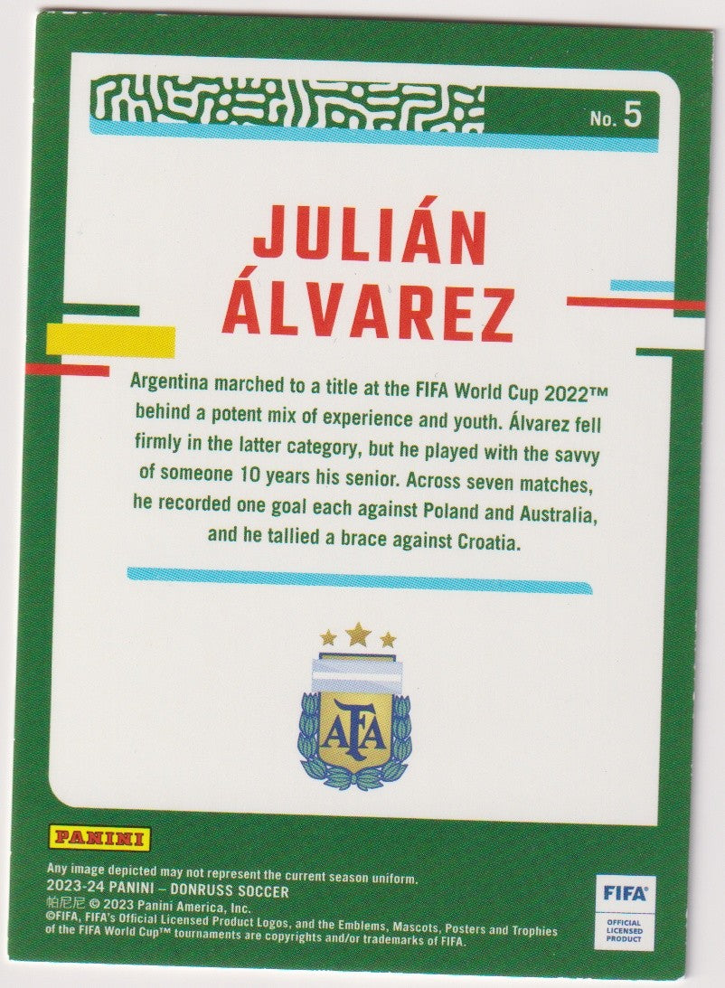Panini 2023-24 Panini - Donruss Soccer 2023-24 Julian Alvarez Argentina Parallel – Bild 2