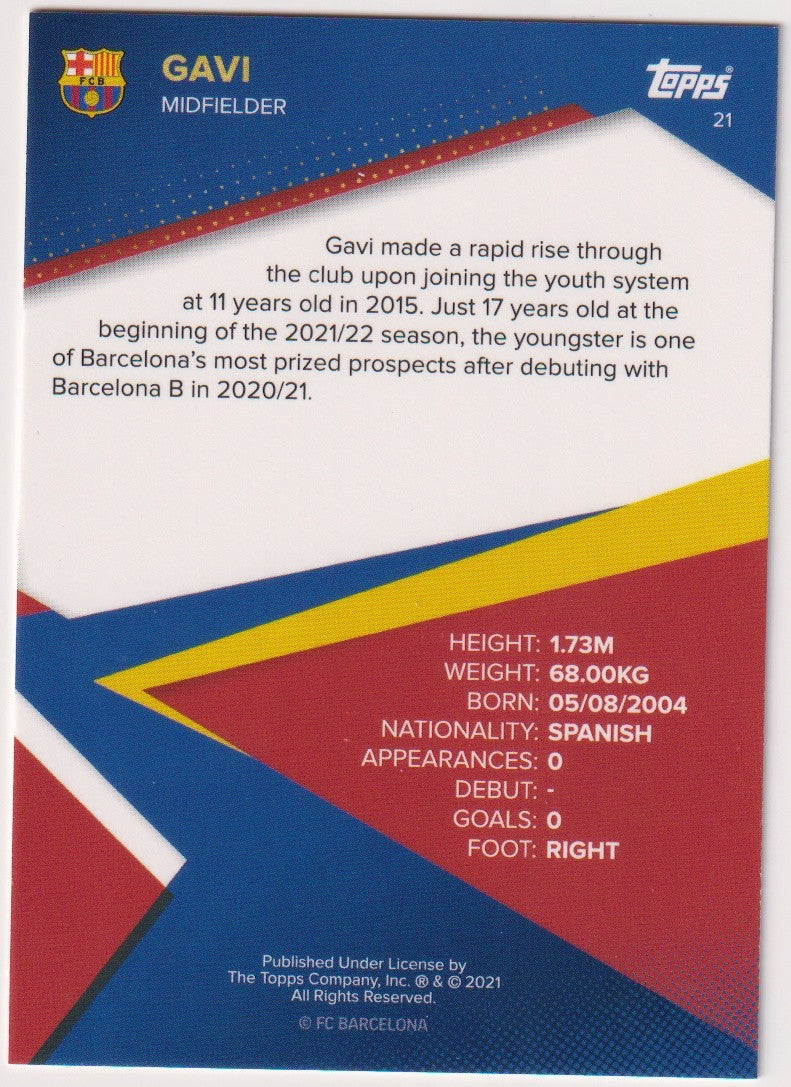 Topps 2020-21 Gavi Rookie FC Barcelona Parallel Rare – Bild 2