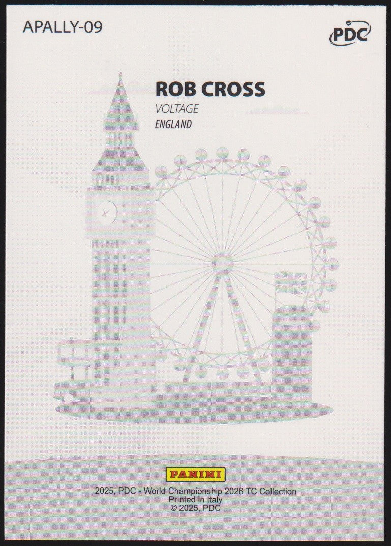 Panini PDC World Championship 2026 Rob Cross "AllyPally" Refractor Parallel – Bild 2