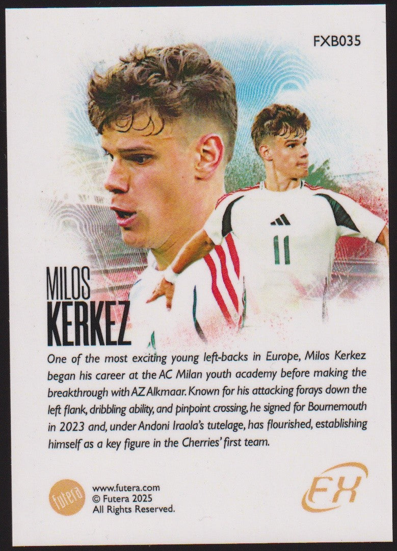 Futura Unique 2024-25 Milos Kerkez Ungarn Bournemouth Parallel Rare – Bild 2