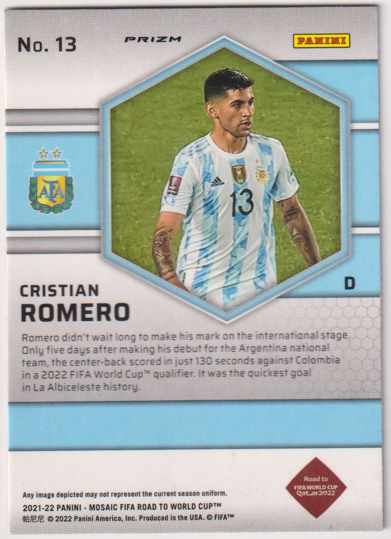 Panini Mosaic FIFA Road to World Cup™ 2021-22 Cristian Romero Argentina Parallel – Bild 2
