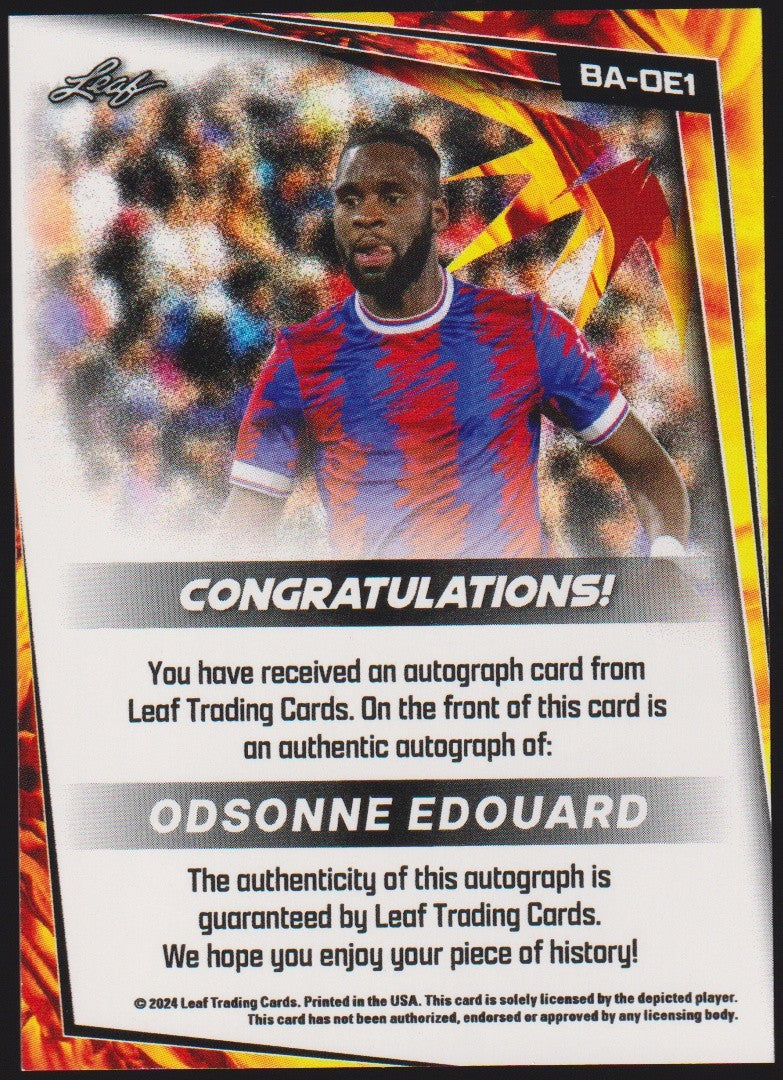 Leaf TCG 2023-24 Odsonne Edouard Auto RC Lens France Parallel Rare – Bild 2