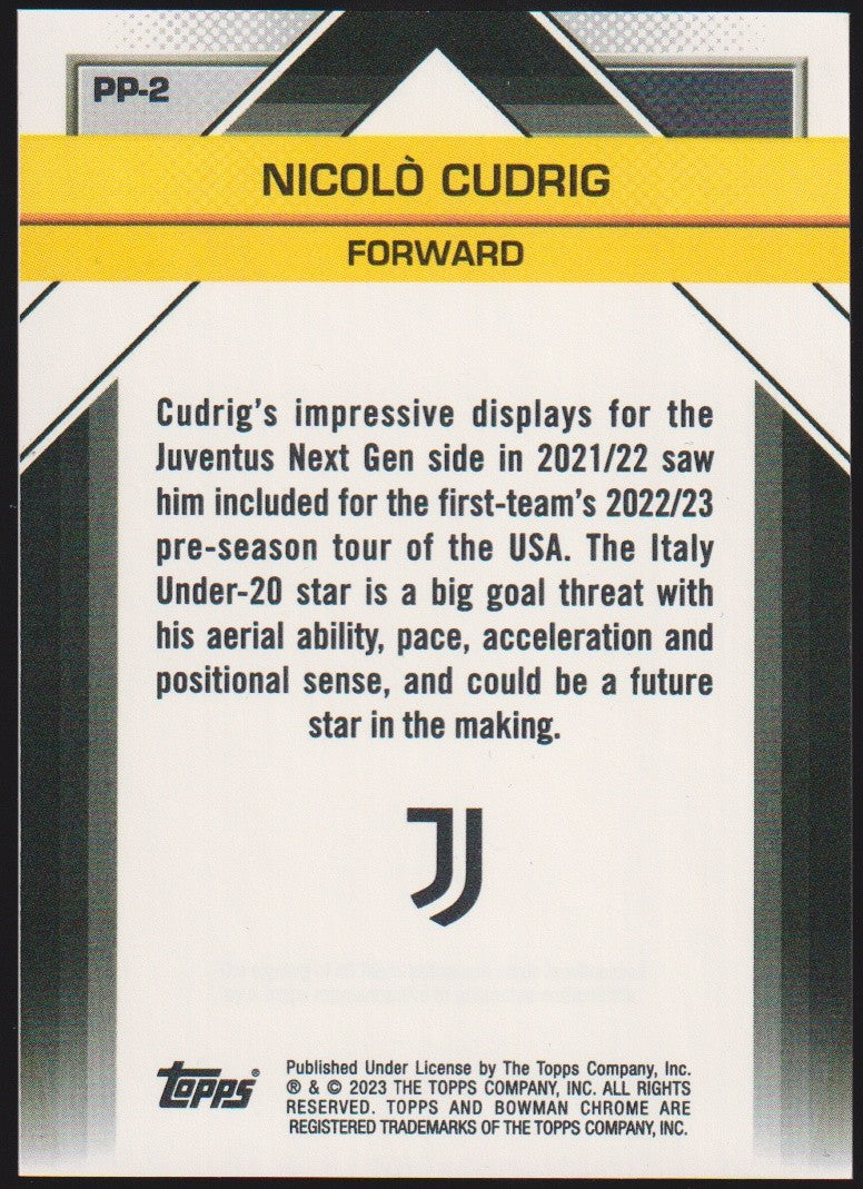 Topps Chrome 2023-24 Nicolò Cudrig Juventus Parallel Refractor Nr. 1 – Bild 2