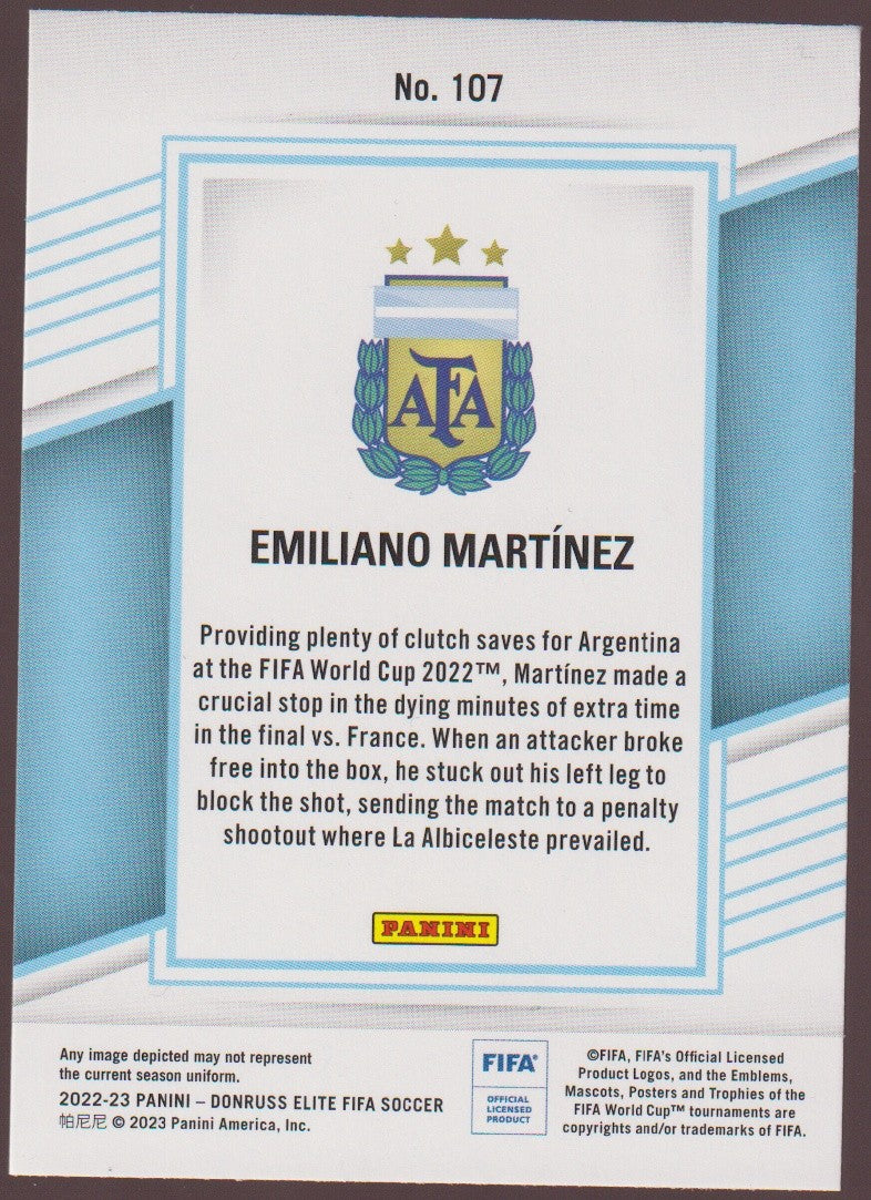 Panini Elite FIFA Soccer 2022-23 Emiliano Martínez Argentina Parallel Rare – Bild 2