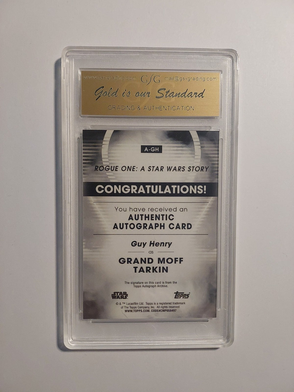 Topps Star Wars 2023 Grand Moff Tarkin Auto Imperium GSG Authentic = PSA Rare – Bild 2