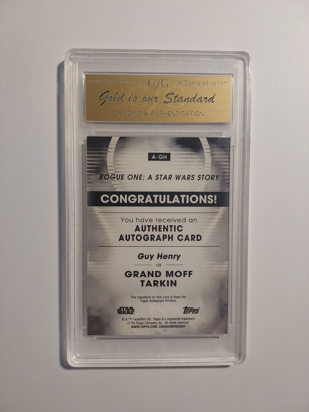 Topps Star Wars 2023 Grand Moff Tarkin Auto Imperium GSG Authentic = PSA Rare – Bild 2