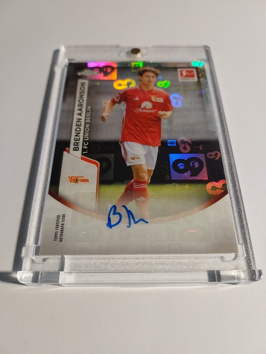 Topps Chrome Bundesliga 2023-24 Brenden Aaronson Auto Union Berlin Parallel 3/60 – Bild 2