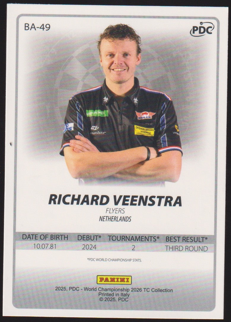 Panini PDC World Championship 2026 Richard Veenstra Refractor Parallel – Bild 2