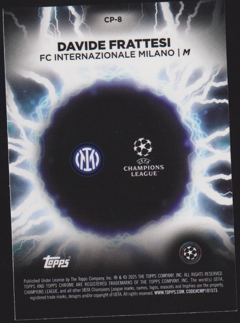Topps Chrome David De Frattesi FC Internazionale Milano Parallel Refractor – Bild 2