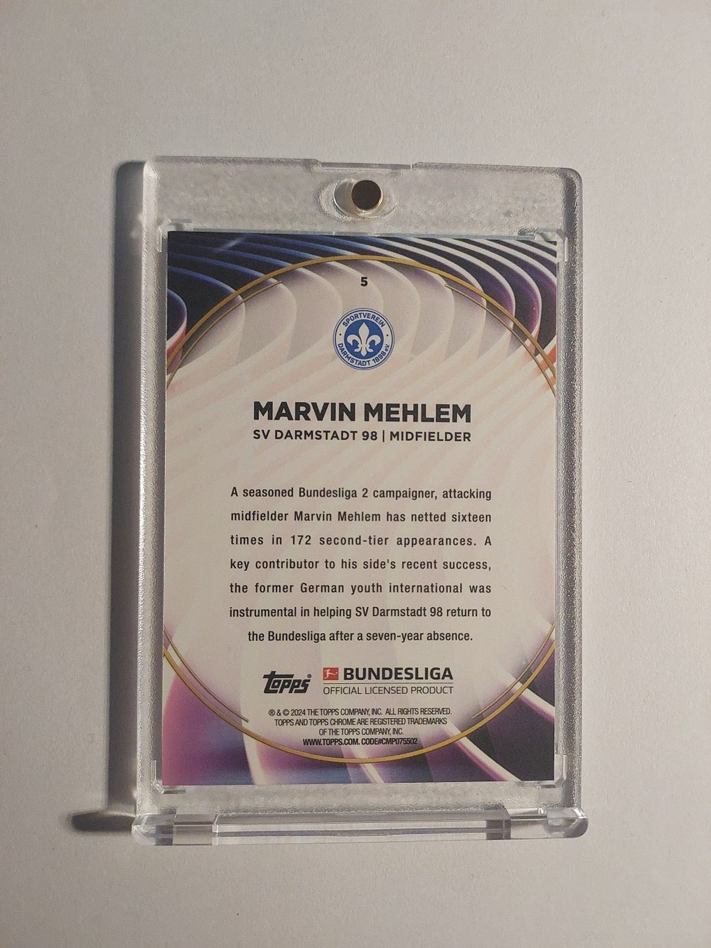Topps 60 Jahre Bundesliga 2023-24 Marvin Mehlem Darmstadt Parallel Rare Hit – Bild 2
