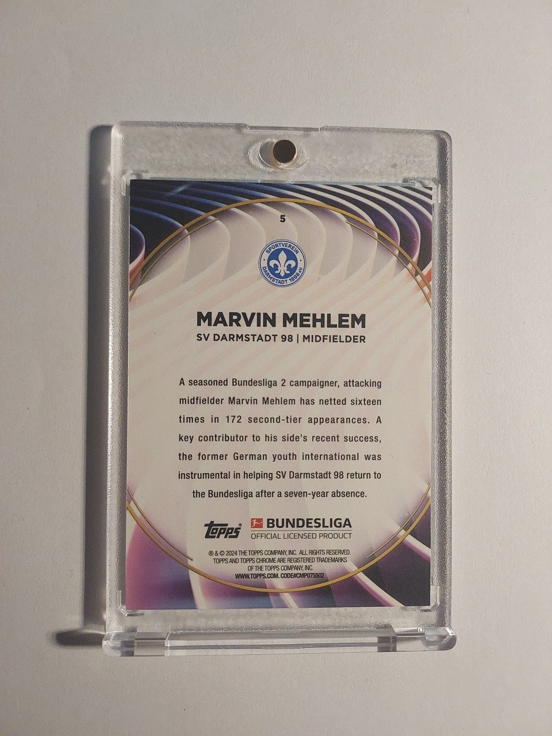 Topps 60 Jahre Bundesliga 2023-24 Marvin Mehlem Darmstadt Parallel Rare Hit – Bild 2
