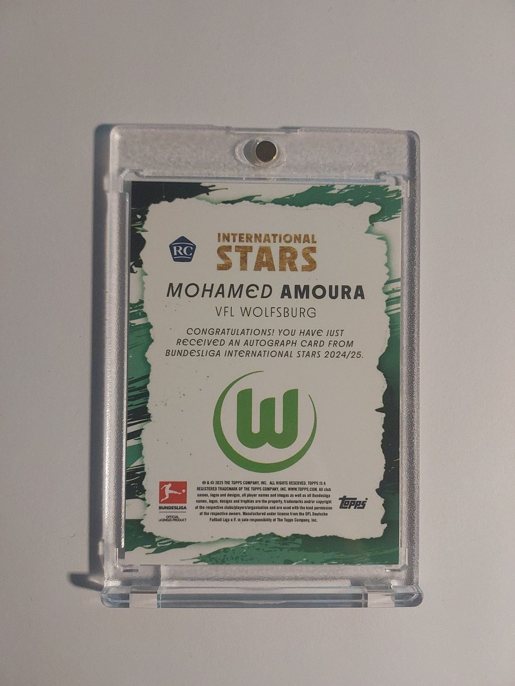 Topps Bundesliga Stars 2024-25 Mohamed Amoura Auto Wolfsburg Parallel 16/25 Rare – Bild 2