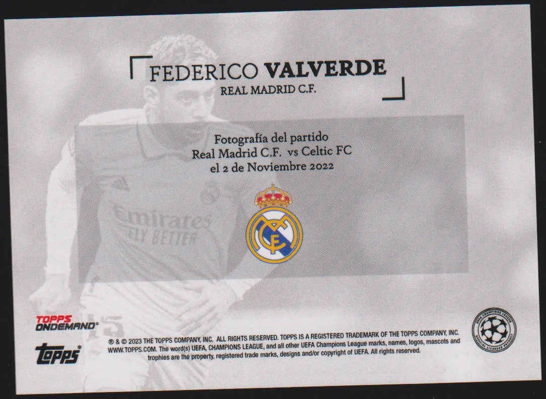 Topps 2022-23 Federico Valverde Real Madrid C.F. Parallel Rare – Bild 2