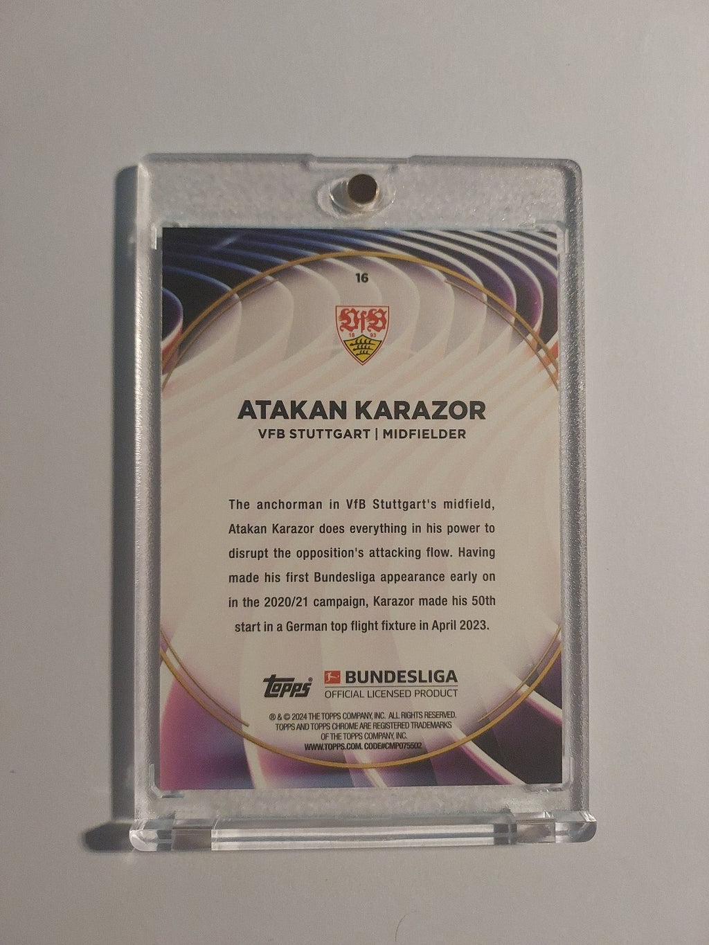 Topps 60 Jahre Bundesliga 2023-24 Atakan Karazor Stuttgart Parallel Rare – Bild 2
