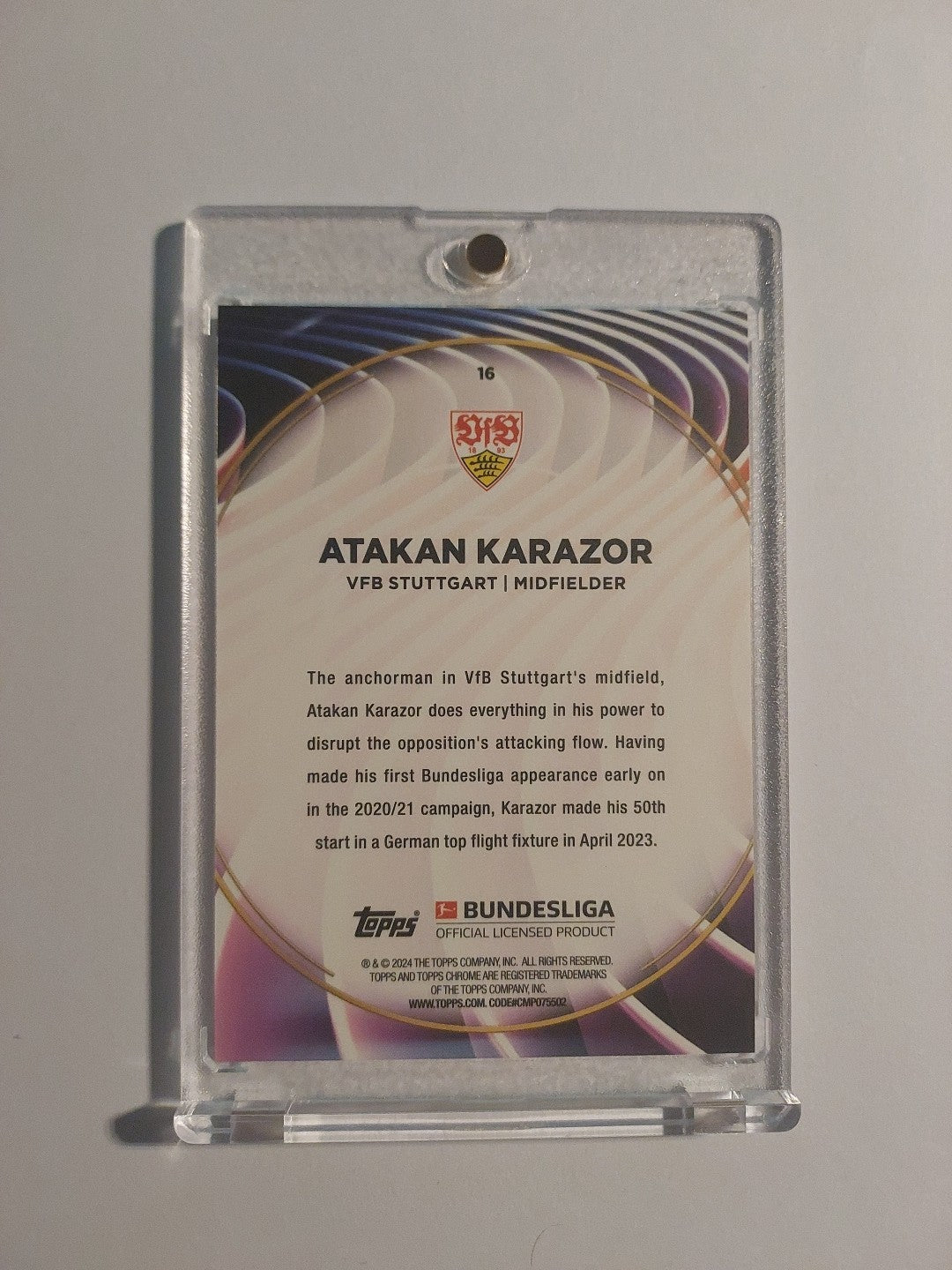 Topps 60 Jahre Bundesliga 2023-24 Atakan Karazor Stuttgart Parallel Rare – Bild 2