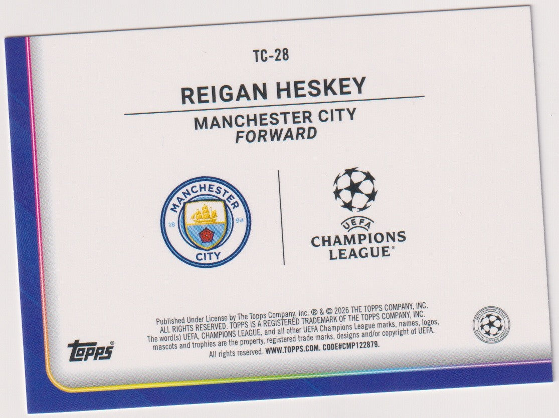 Topps Trophy Chasers 2024-25 Reigan Heskey Rookie Manchester City UEFA Champions – Bild 2